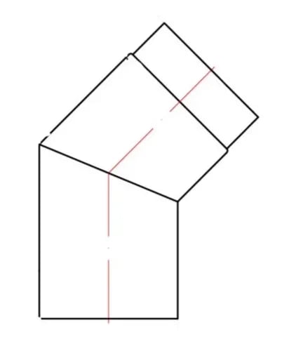 JGA Ø125 45° KORT BEND U/LUKE(135° - bilde 1