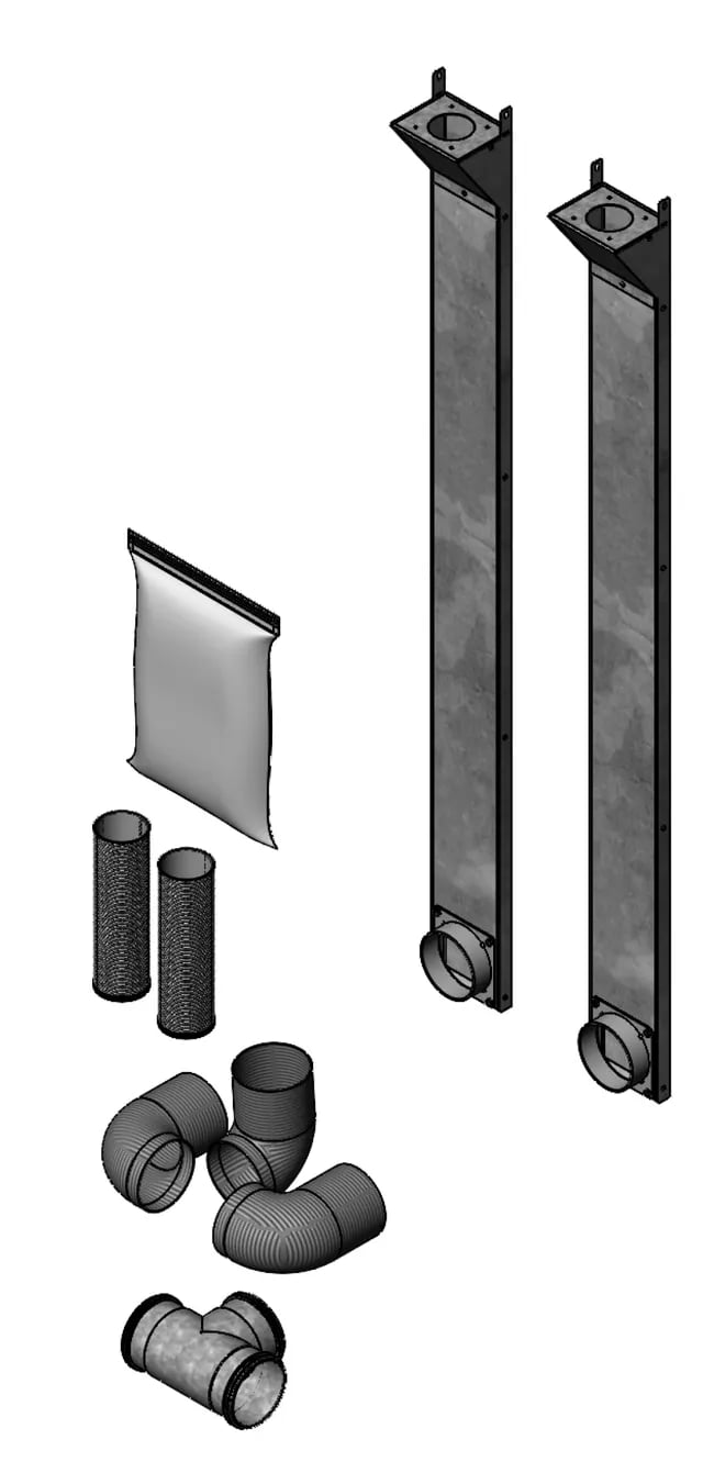 Nordpeis Capri tilluftsystem for stålpipe (2 uttak)