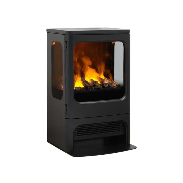 Faber Dimplex Mapleton 80 Opti-Myst LED frittstående elektrisk peis med 3-sidig glass i moderne stue