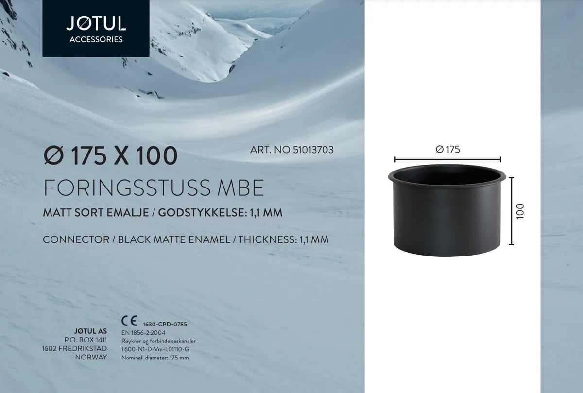 Ø175mm Mur / foringsstuss MBE