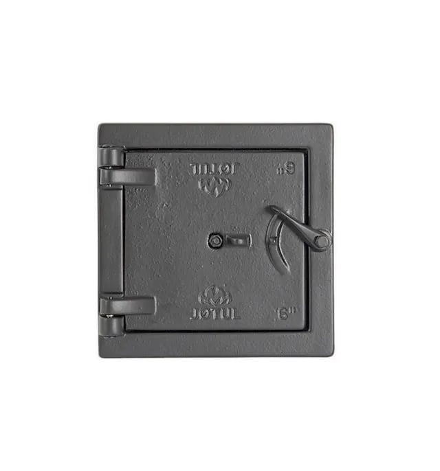 Feieluke 6"x 6" sort støpejern