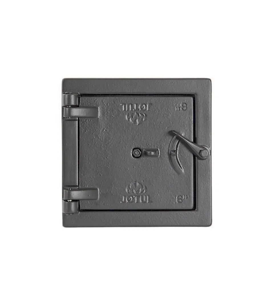 Feieluke 6"x 6" sort støpejern