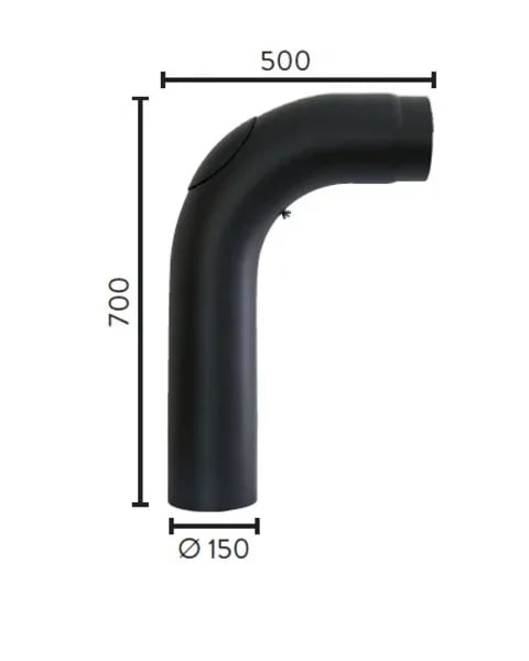 Ø150 90°HELBØY M/LUKE 700X500 - bilde 1