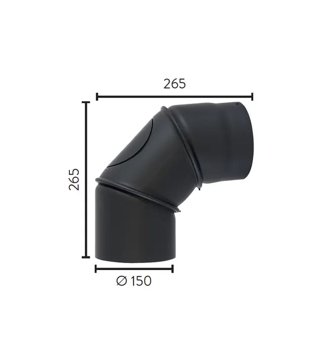 Ø150 0-90° STILLB VINKEL M/LUKE