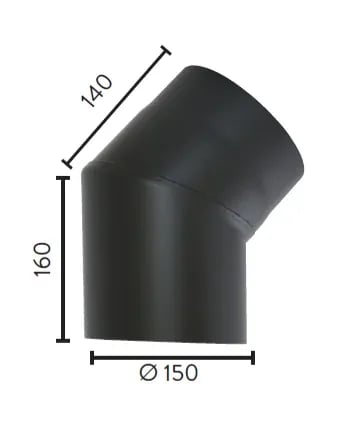 Ø150 45° kne u/luke (135°) BP - bilde 1
