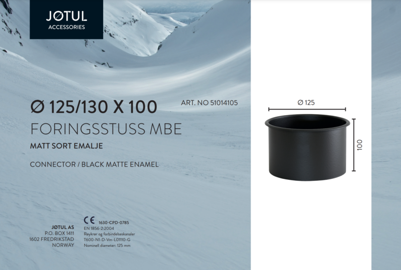 Ø125/130mm Mur / foringsstuss MBE - Bilde 2