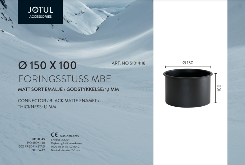 Ø150mm Mur / foringsstuss MBE - Bilde 2