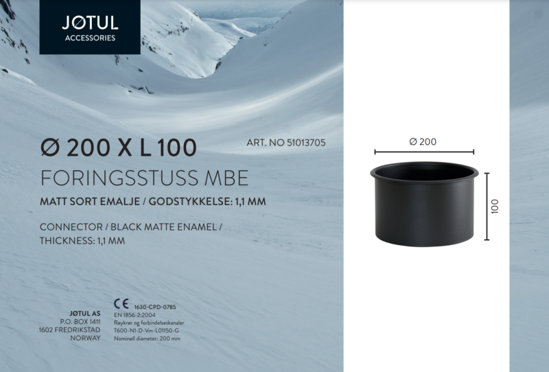 Ø200mm Mur / foringsstuss MBE - Bilde 2