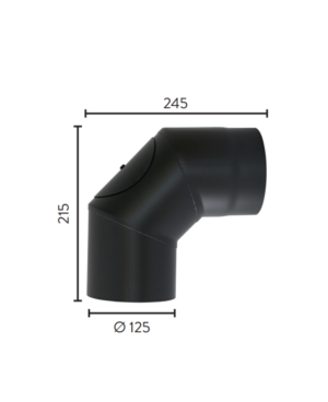 Ø125x90° 3-delt kne m/luke MBE