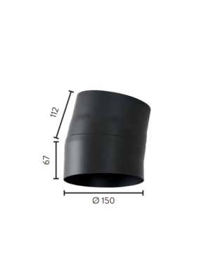 Ø150x10° kort kne u/luke (170°) MBE