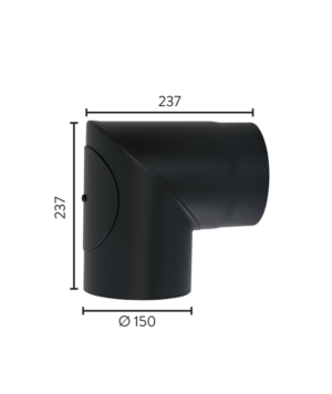 Ø150x90° kne m/luke MBE