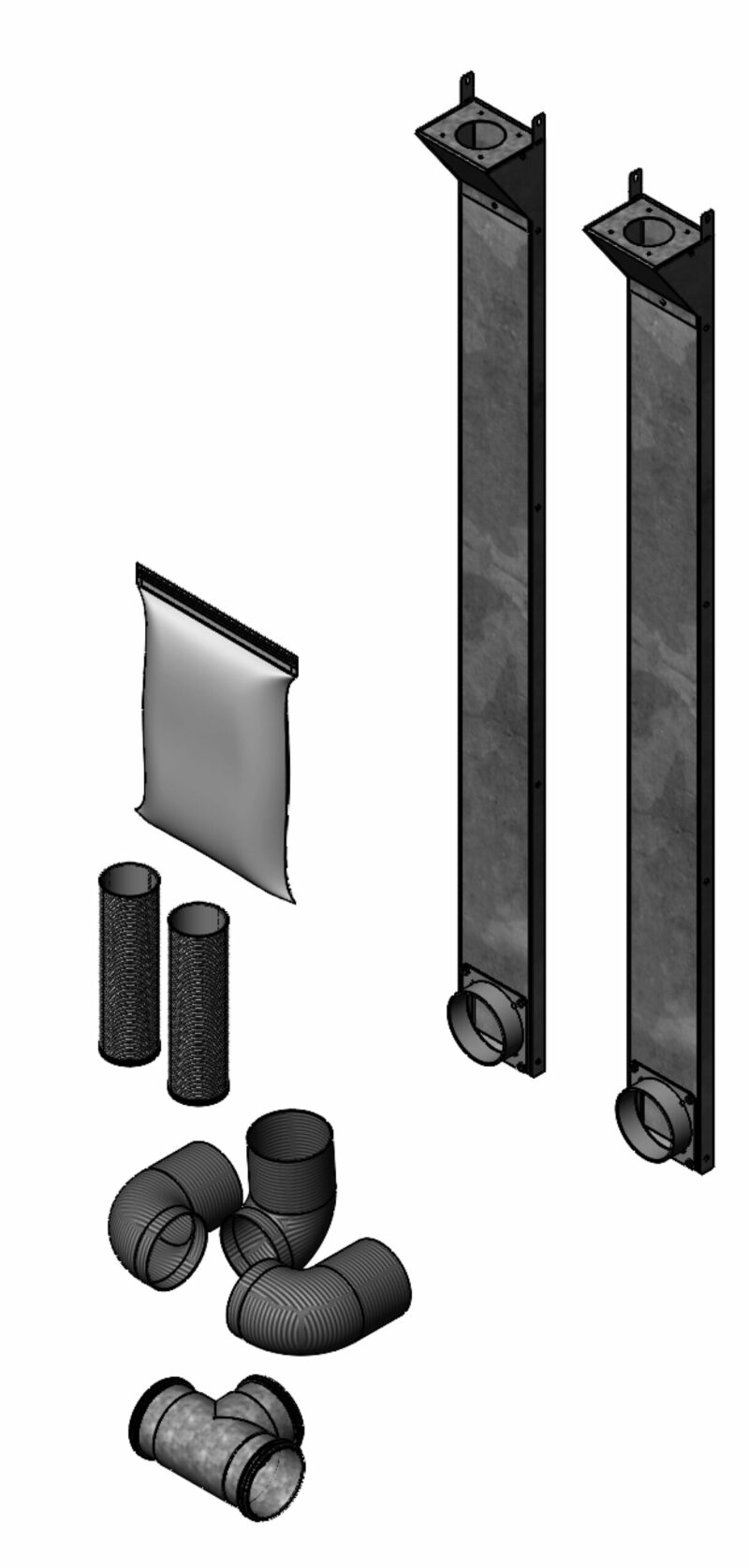 Nordpeis Capri tilluftsystem for stålpipe (2 uttak)
