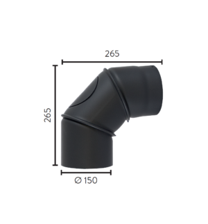 Ø150 0-90° STILLB VINKEL M/LUKE