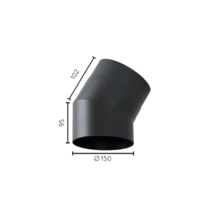 Ø150x30° kort kne u/luke (150°) MBE 2,3mm