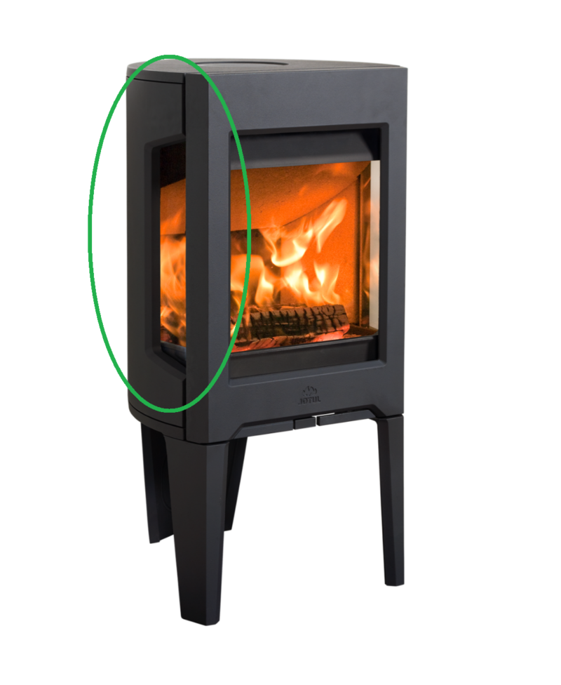 Glass til Jøtul F 160 / 260 serien- Sideglass Venstre, med trykk - Bilde 2